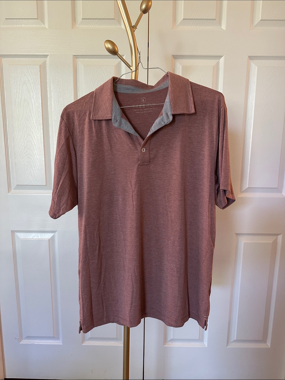 Freefly men’s adventure bamboo polo faded red size L
